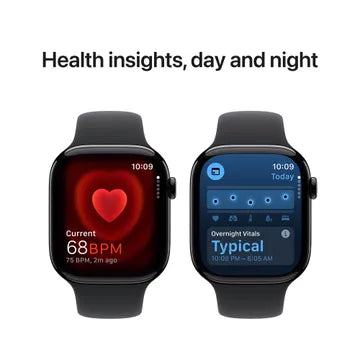 Apple Watch Series 10 GPS+LTE with Sport Band - M/L (46mm Retina LTPO3 OLED Display, Jet Black Aluminium Case)