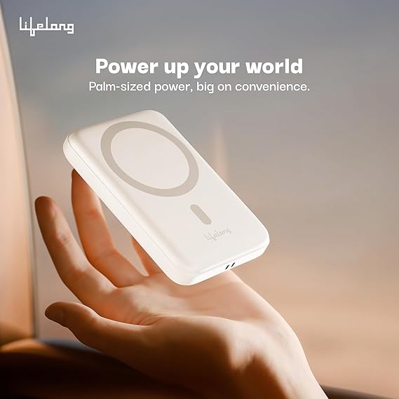 Lifelong Electronics 10000mAh Magsafe Wireless Fast Charging Power Bank for iPhone & All Wireless Enabled Phones